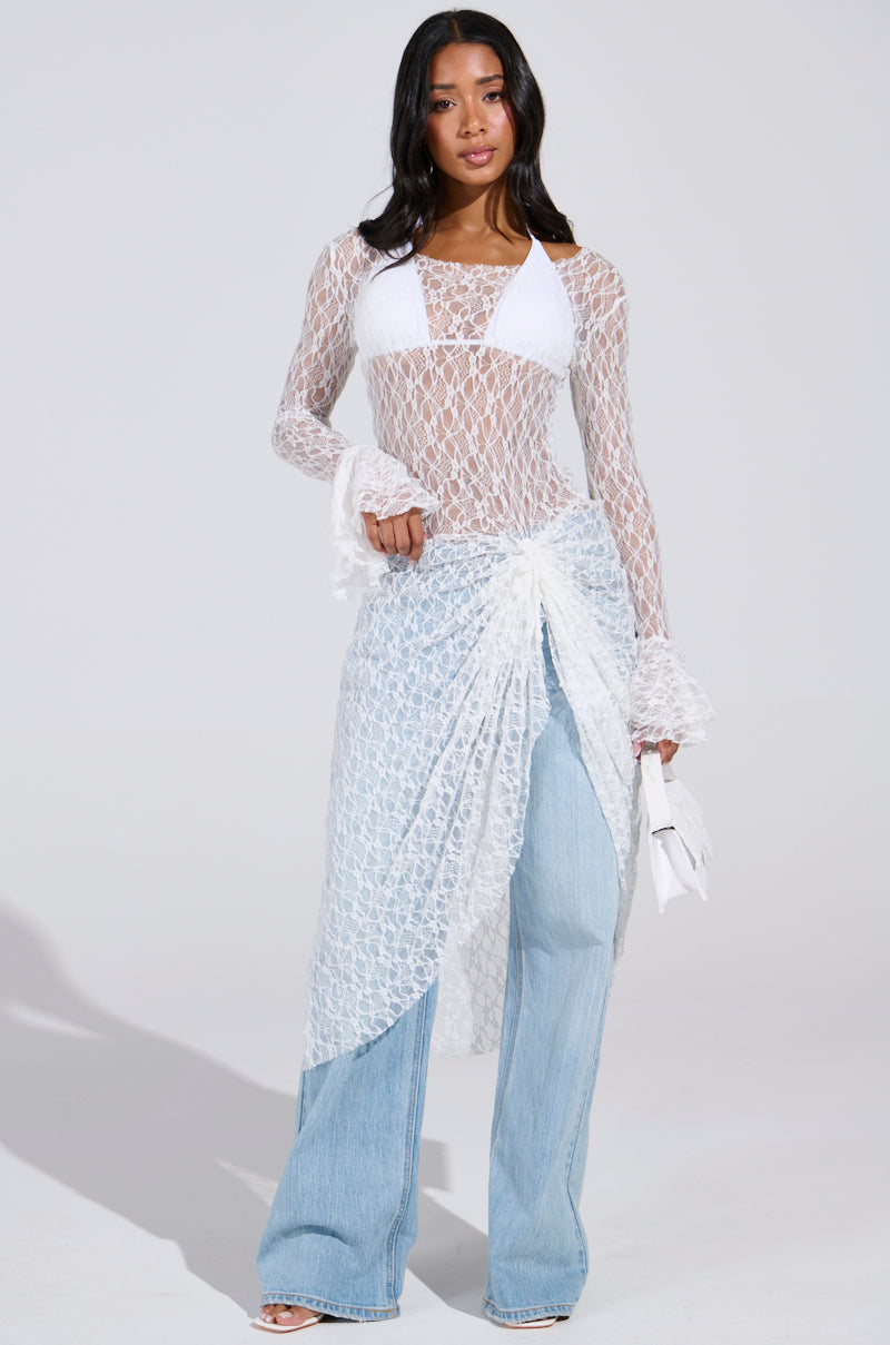 LILY LACE BLOUSE IN WHITE