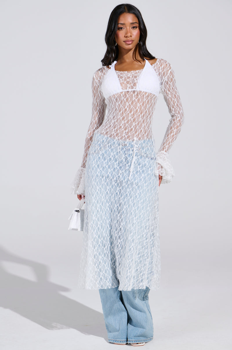 LILY LACE BLOUSE IN WHITE