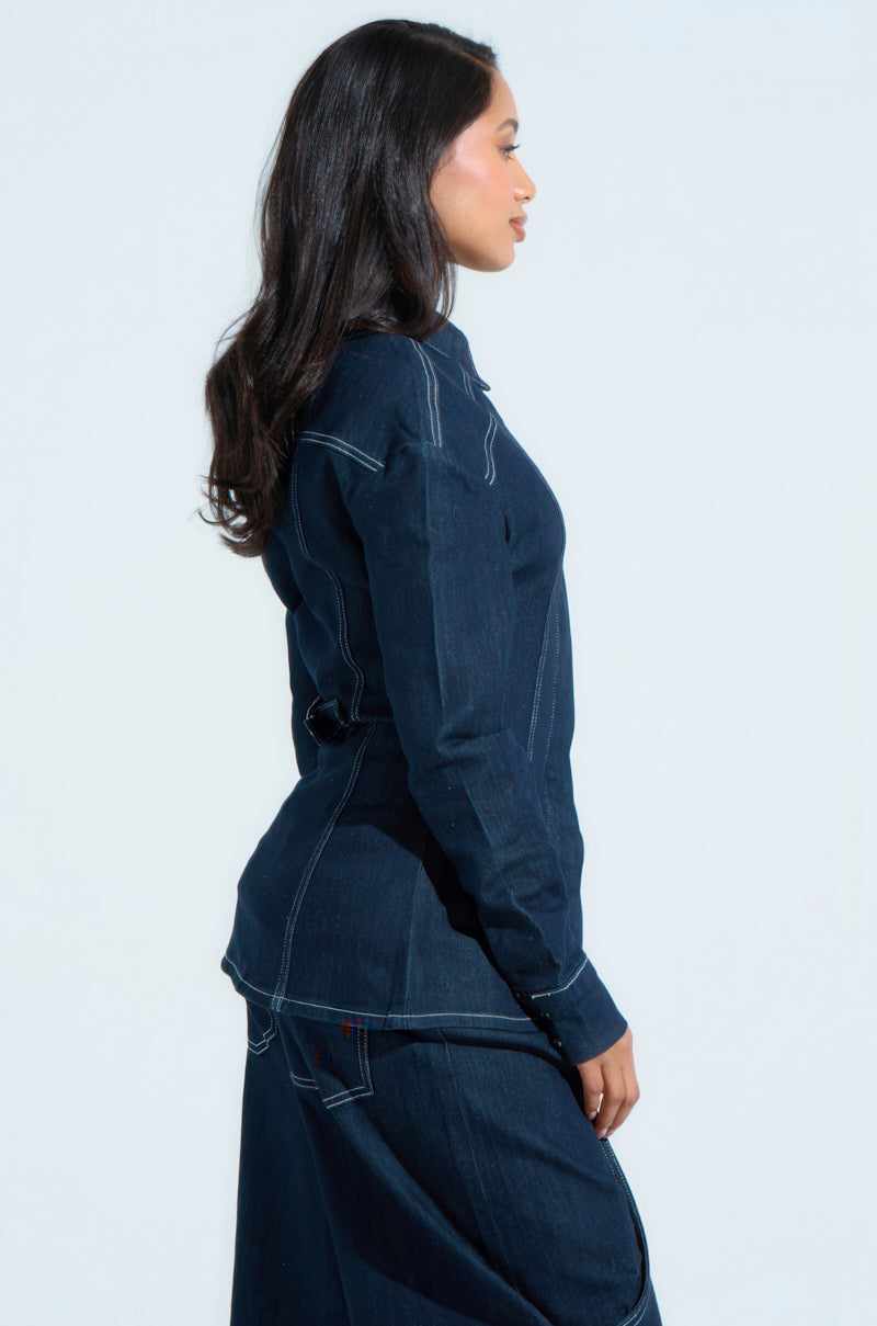 COME WITH ME BUTTON DOWN TOP