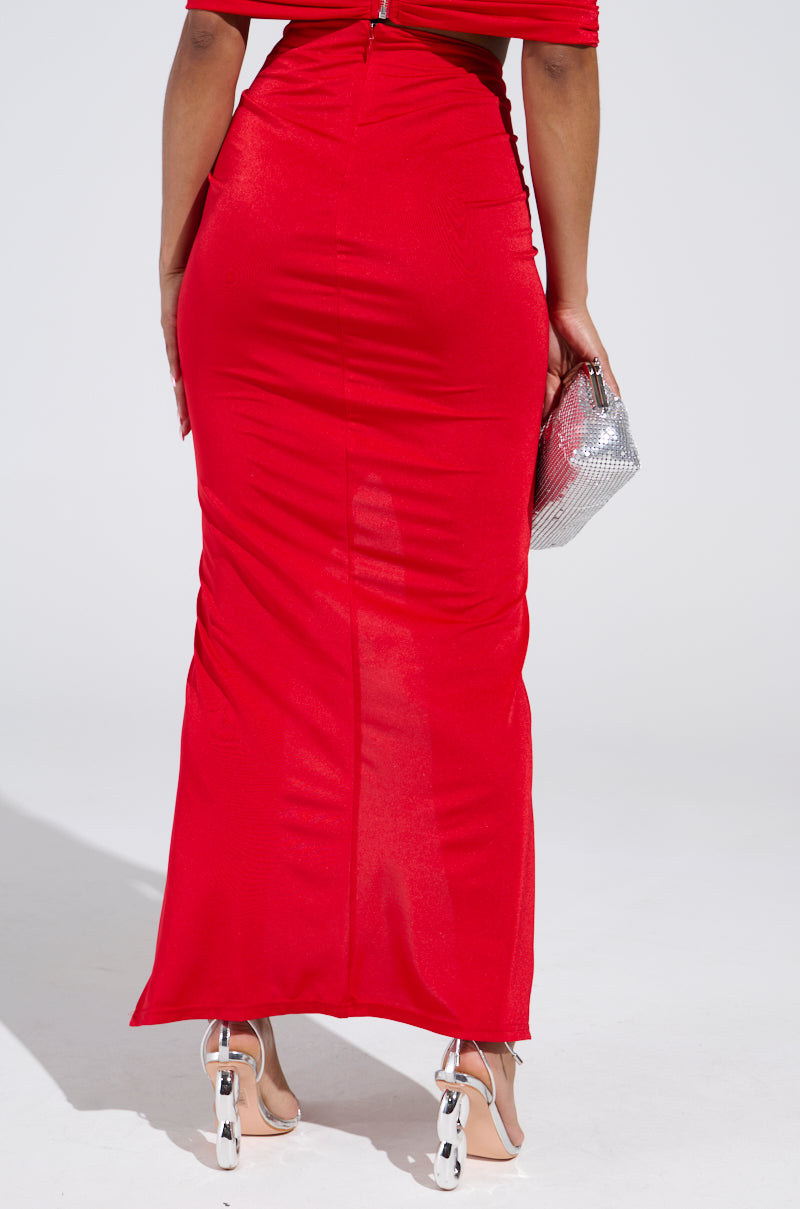 DREAM CATCHER MAXI SKIRT IN RED