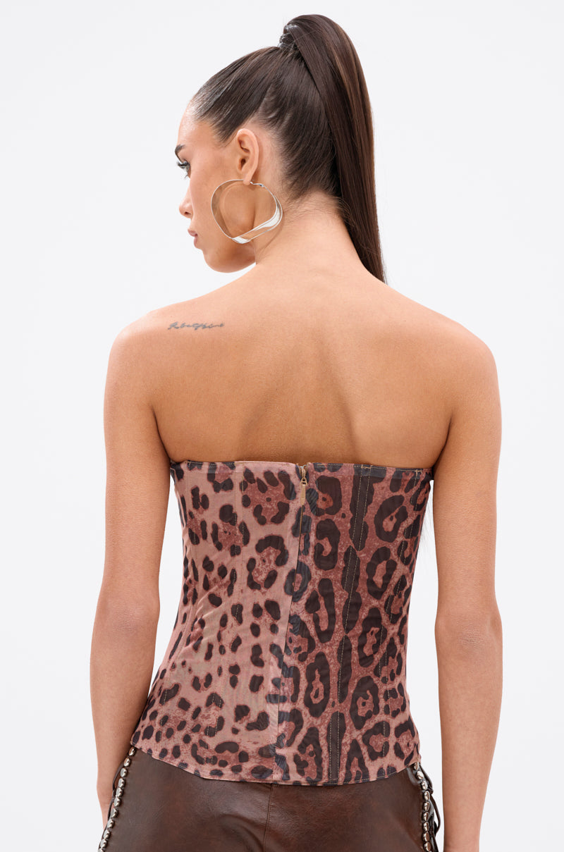 BELIEVE WHAT YOU WANT CHEETAH PRINT CORSET