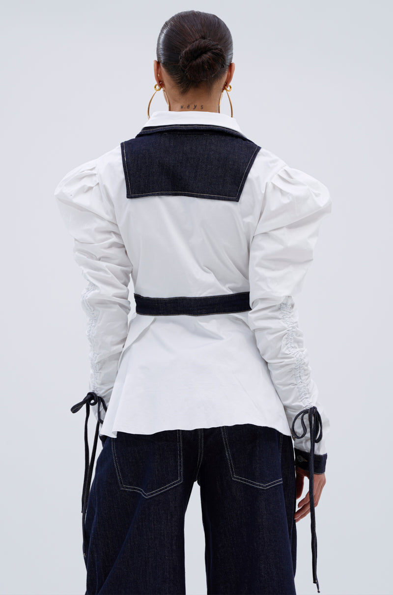 I ADORE YOU BUTTON DOWN BLOUSE