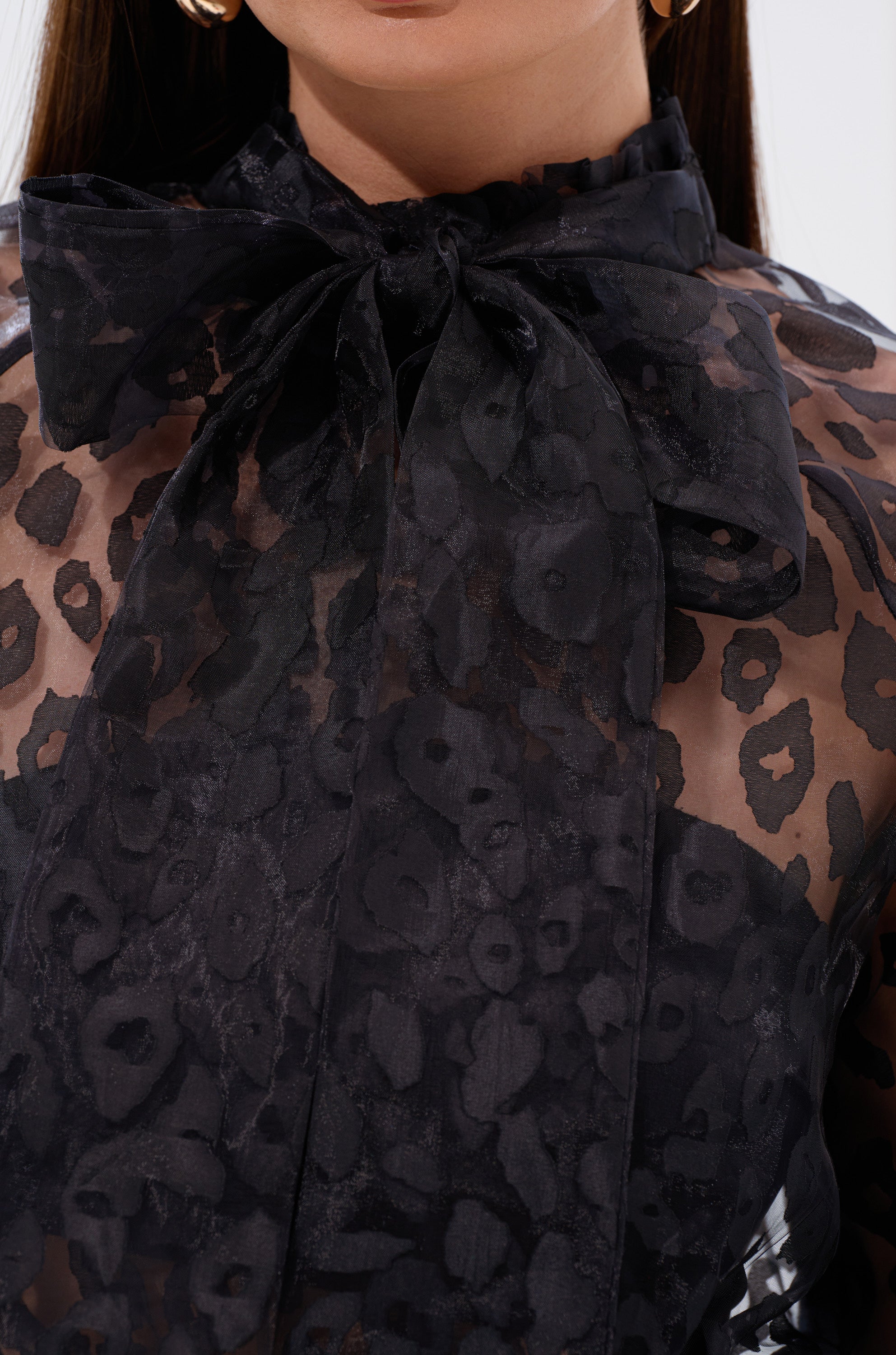 CHEETAH SISTA TIE FRONT BLOUSE