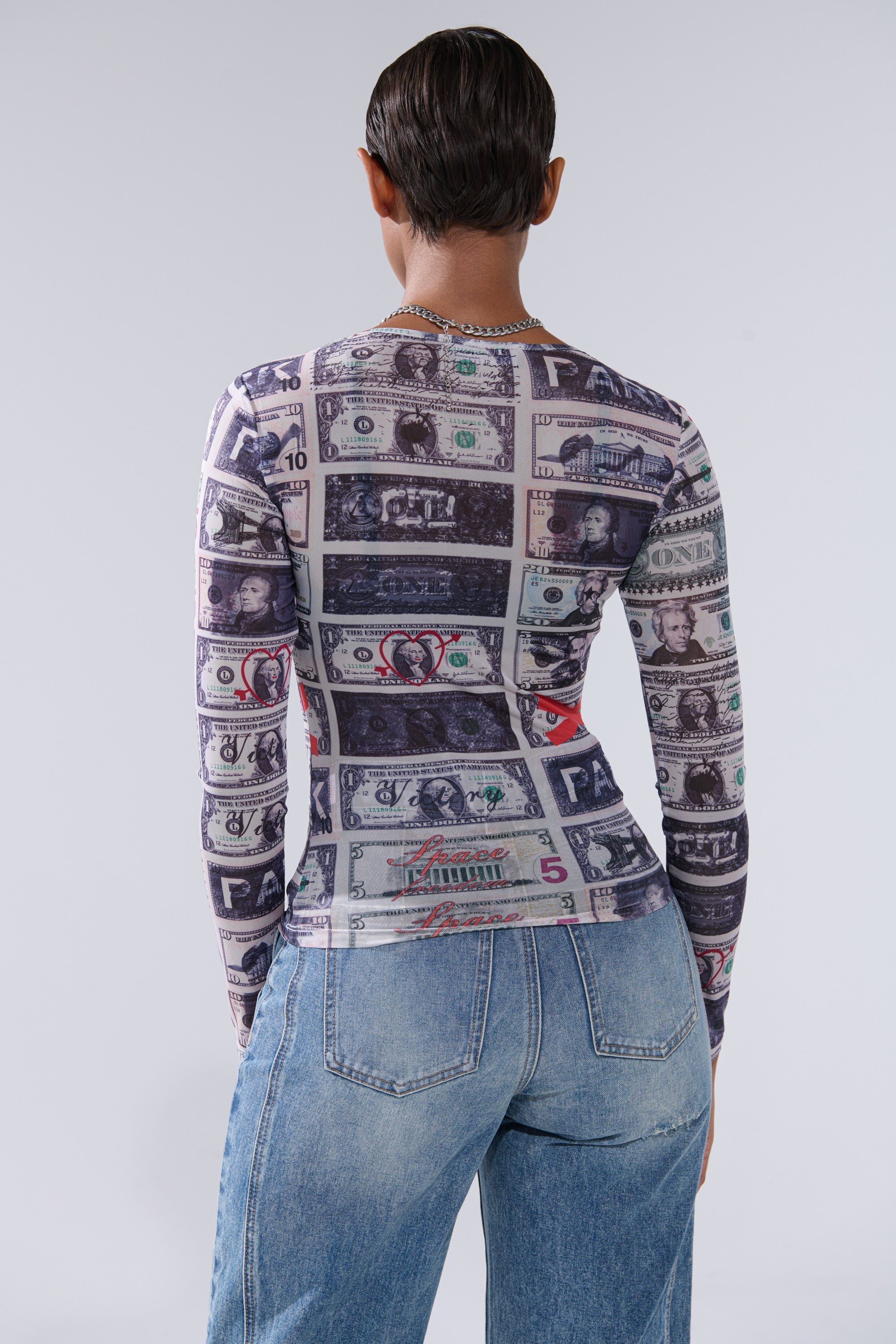 GIMME THE MONEY MESH LONG SLEEVE
