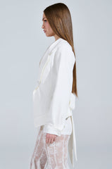 WRAPPED IN A BOW BLAZER IN WHITE