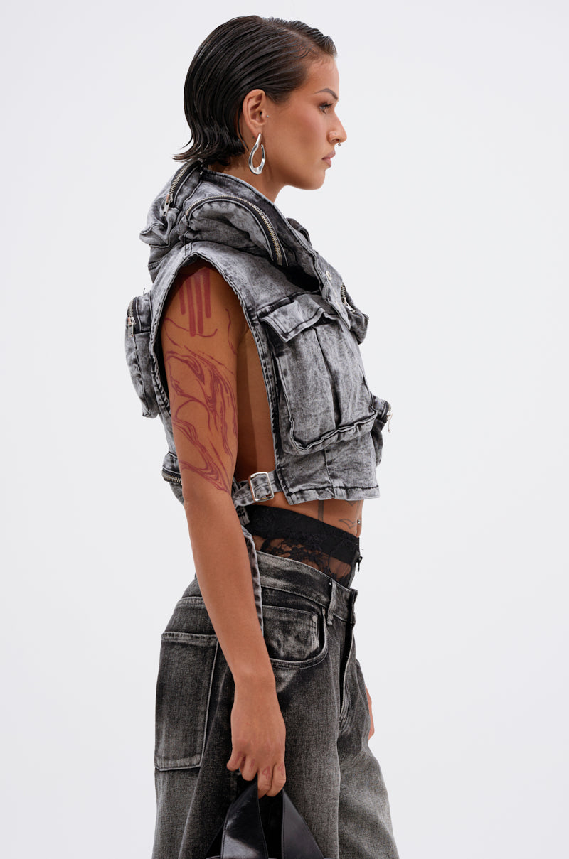 MODEL BEHAVIOR DENIM TOP