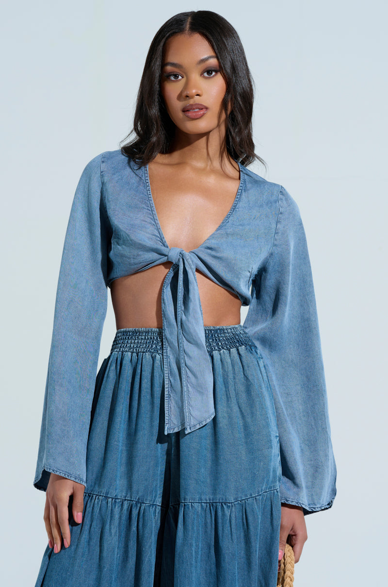 PERFECT AS CAN BE TIE FRONT BLOUSE