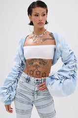 DANI RUCHED DENIM BOLERO