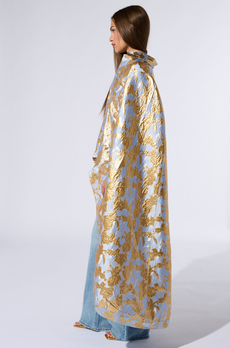 OASIS HIGH LOW BROCADE CAPE