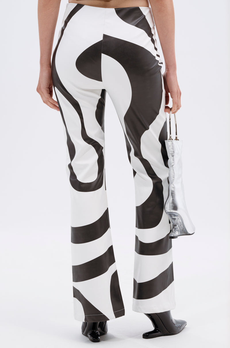 GROOVE ON FAUX LEATHER FLARE TROUSER