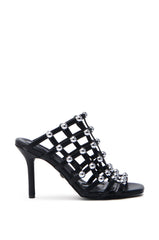 AZALEA WANG JULEATE BLACK CAGED SANDAL