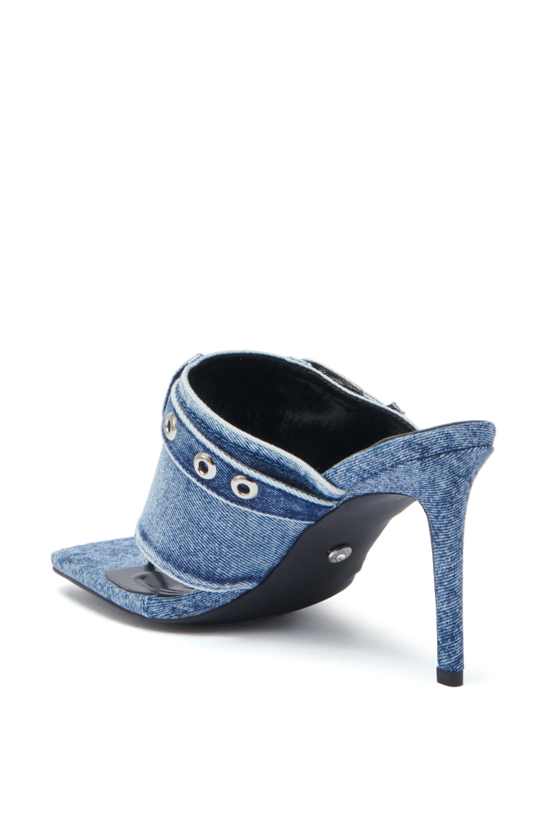 AZALEA WANG JULIJA DENIM THONG STILETTO SANDAL