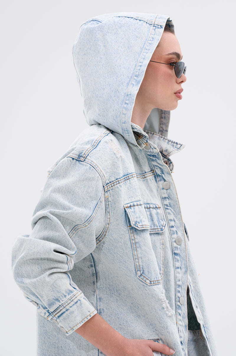 ZOEY HOODED DENIM JACKET
