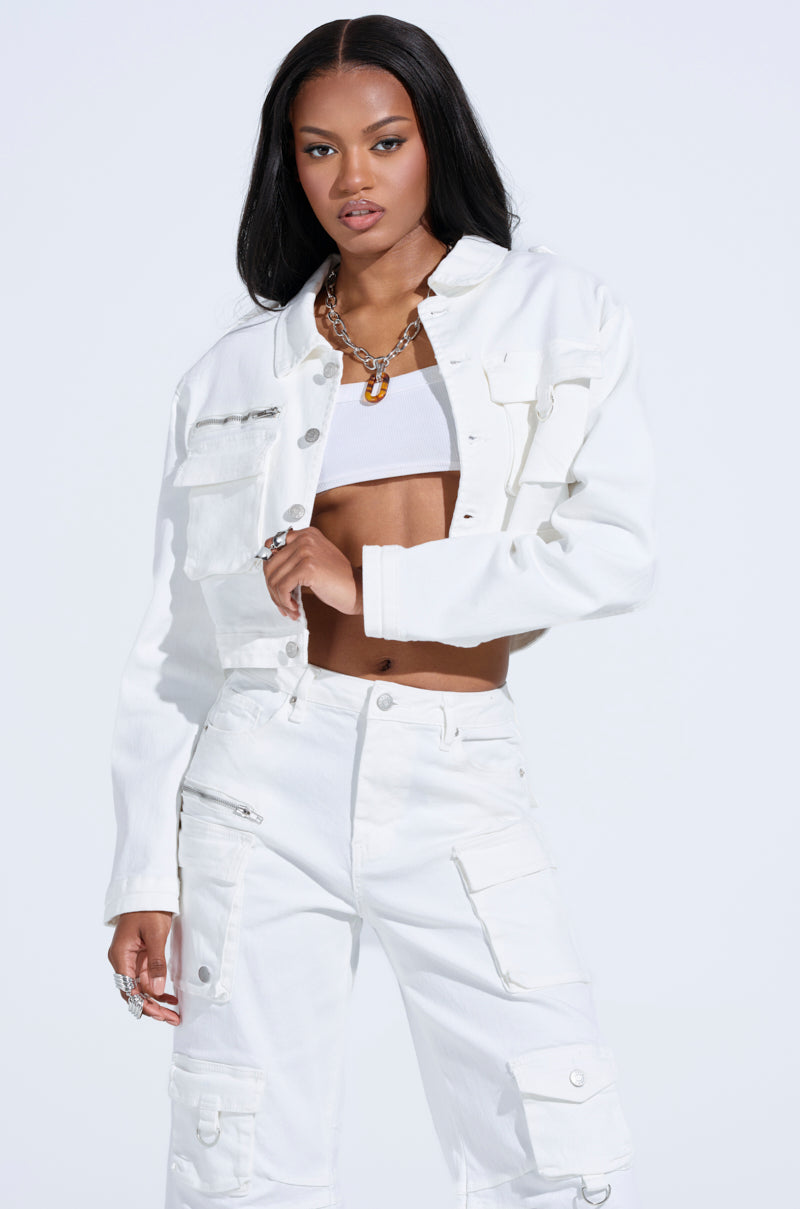 KYLIE CARGO DENIM JACKET