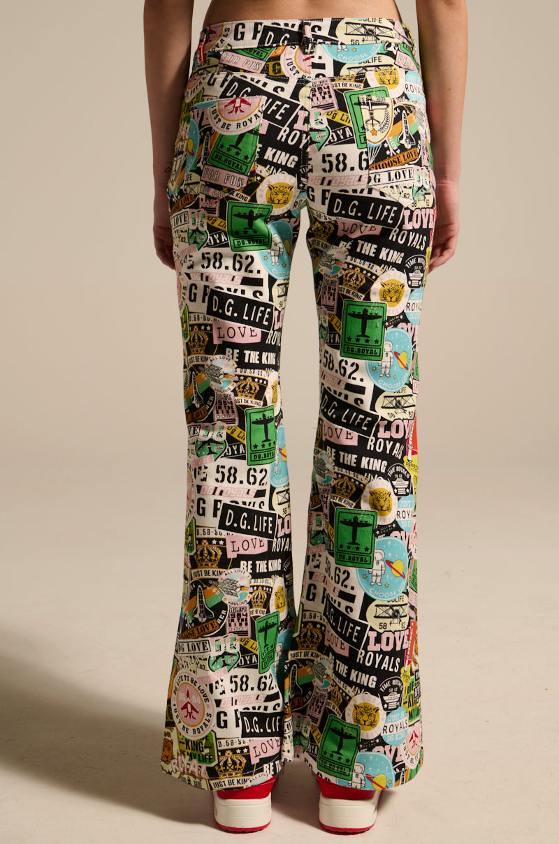 GREEN LIGHT LOW RISE FLARE DENIM