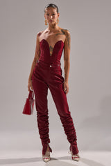 TOO HOT FOR YOU FAUX LEATHER RUCHED TROUSER