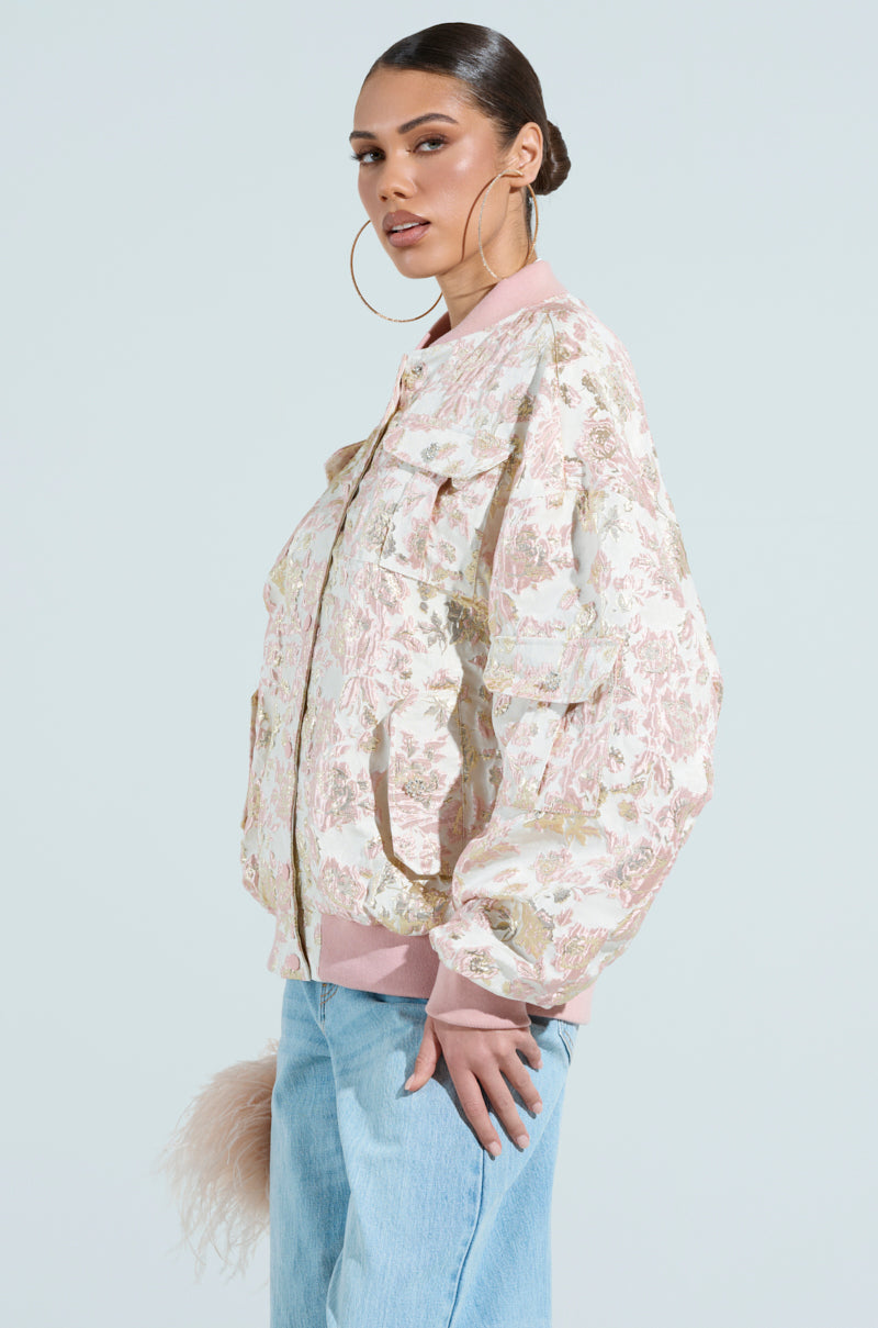 TAKE CARE BROCADE BOMBER