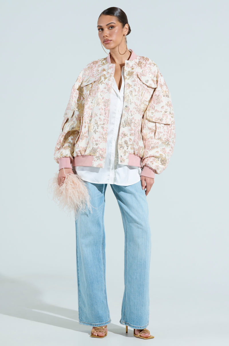 TAKE CARE BROCADE BOMBER