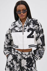 PAINT THE ROSES RED JACQUARD BOMBER
