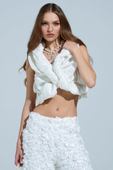 SOMETHING SWEET SATIN BOLERO IN IVORY FLORAL