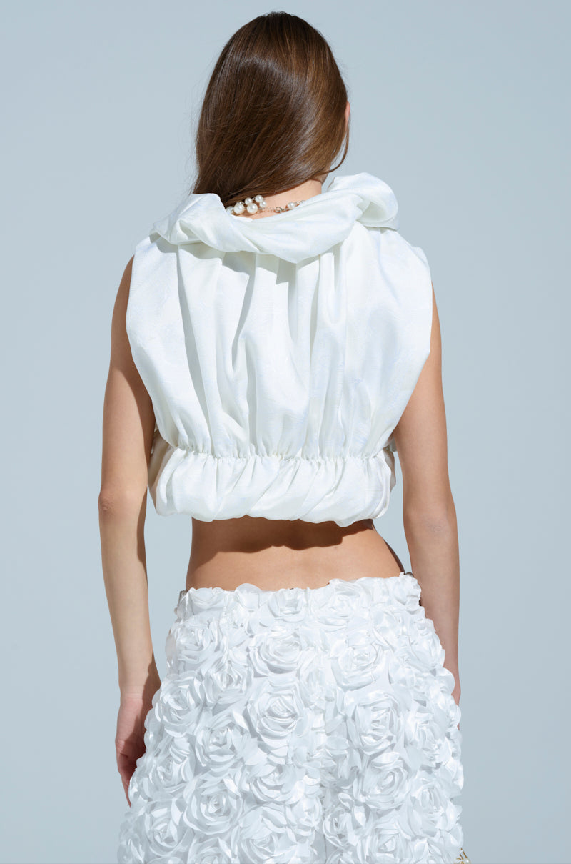 SOMETHING SWEET SATIN BOLERO IN IVORY FLORAL