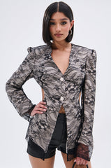 PUSH TO START LACE BLAZER