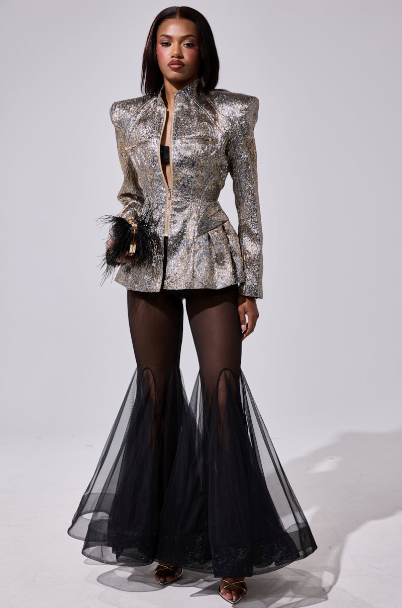 BRONZE BROCADE BLAZER