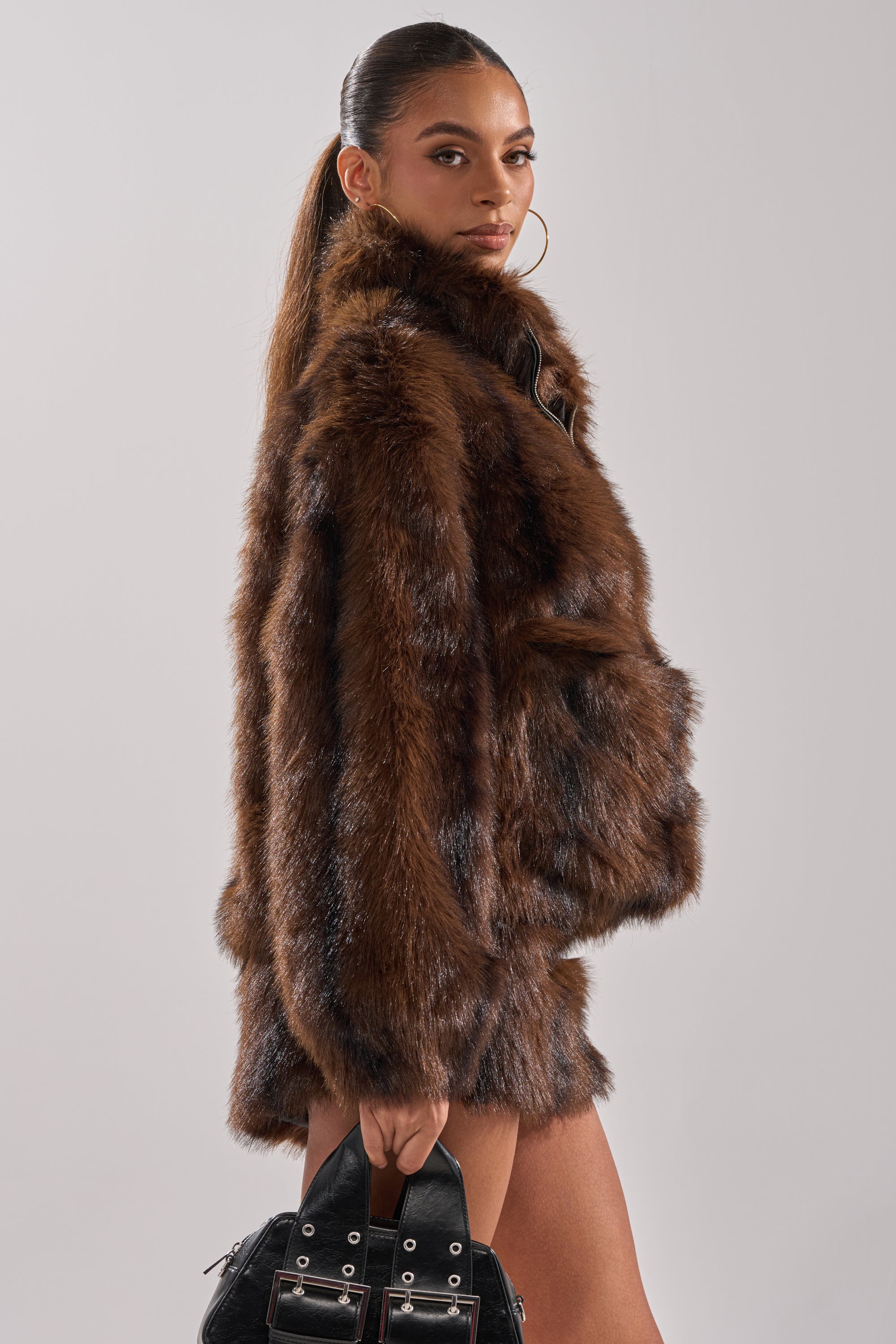 COZY VIBES QUARTER ZIP FUR SWEATSHIRT