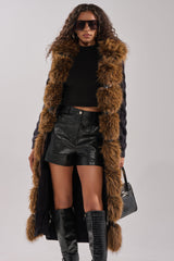 WARM ME UP LONG CARDIGAN WITH FUR