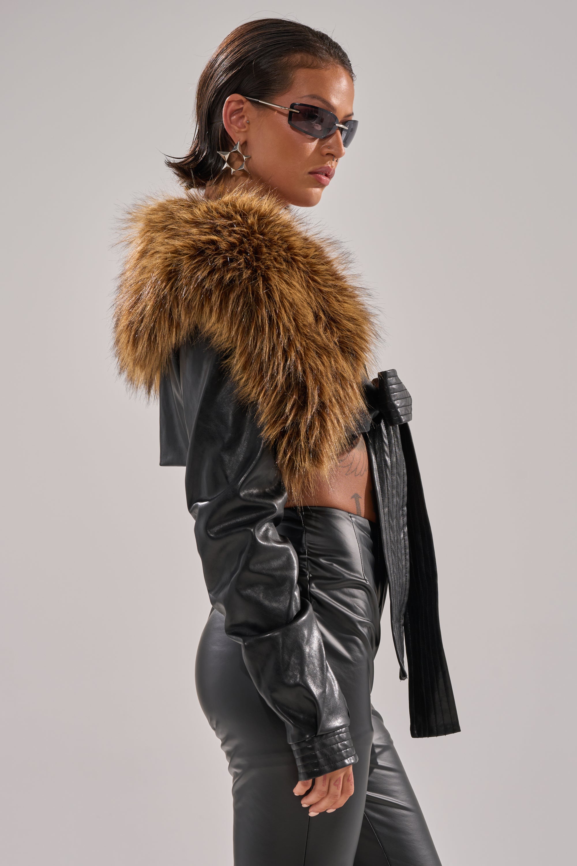 SPEND IT ALL FUR TRIM BOLERO