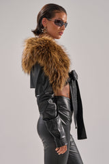 SPEND IT ALL FUR TRIM BOLERO
