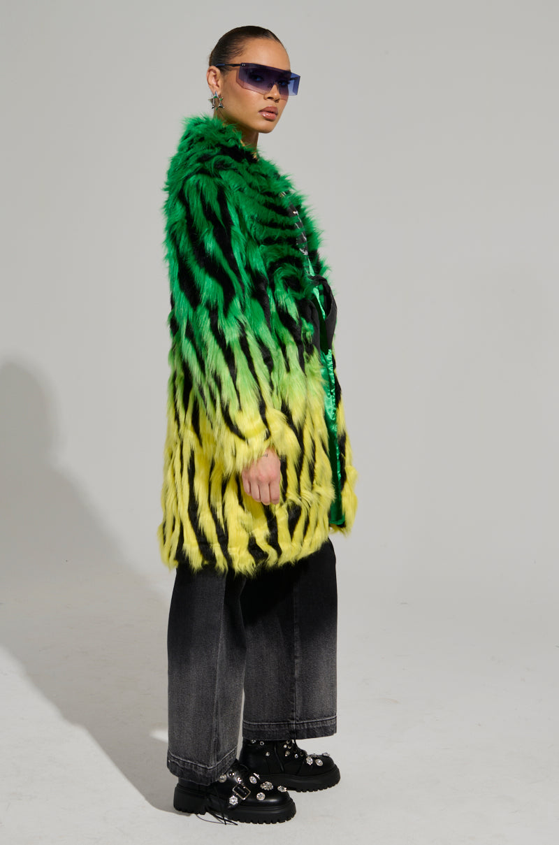 SOUND THE ALARM FAUX FUR COAT