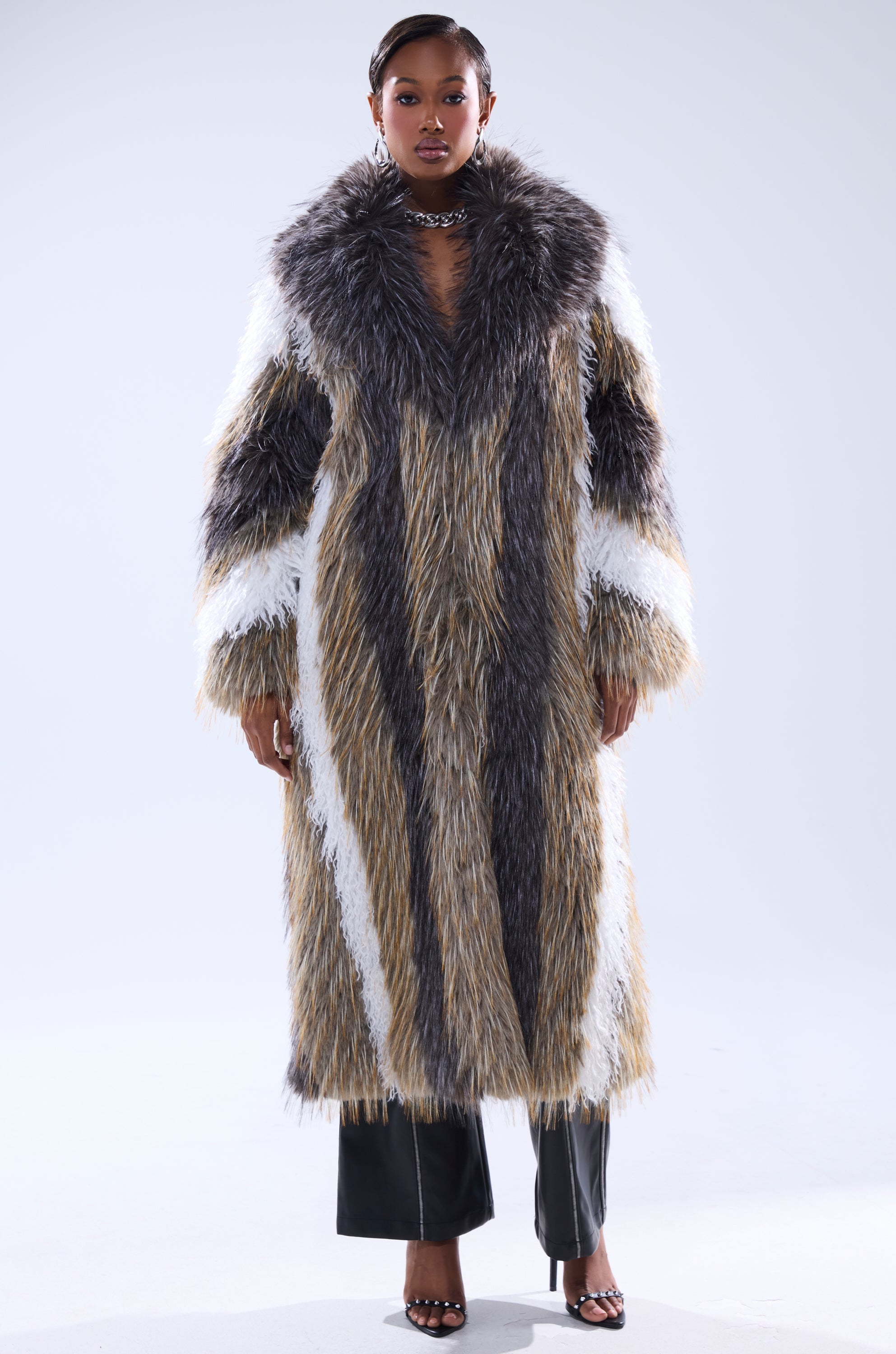 POISON IVY FAUX FUR COAT