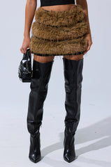 WILD AND FREE FUR MINI SKIRT