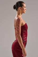 TOO HOT FOR YOU FAUX LEATHER CORSET