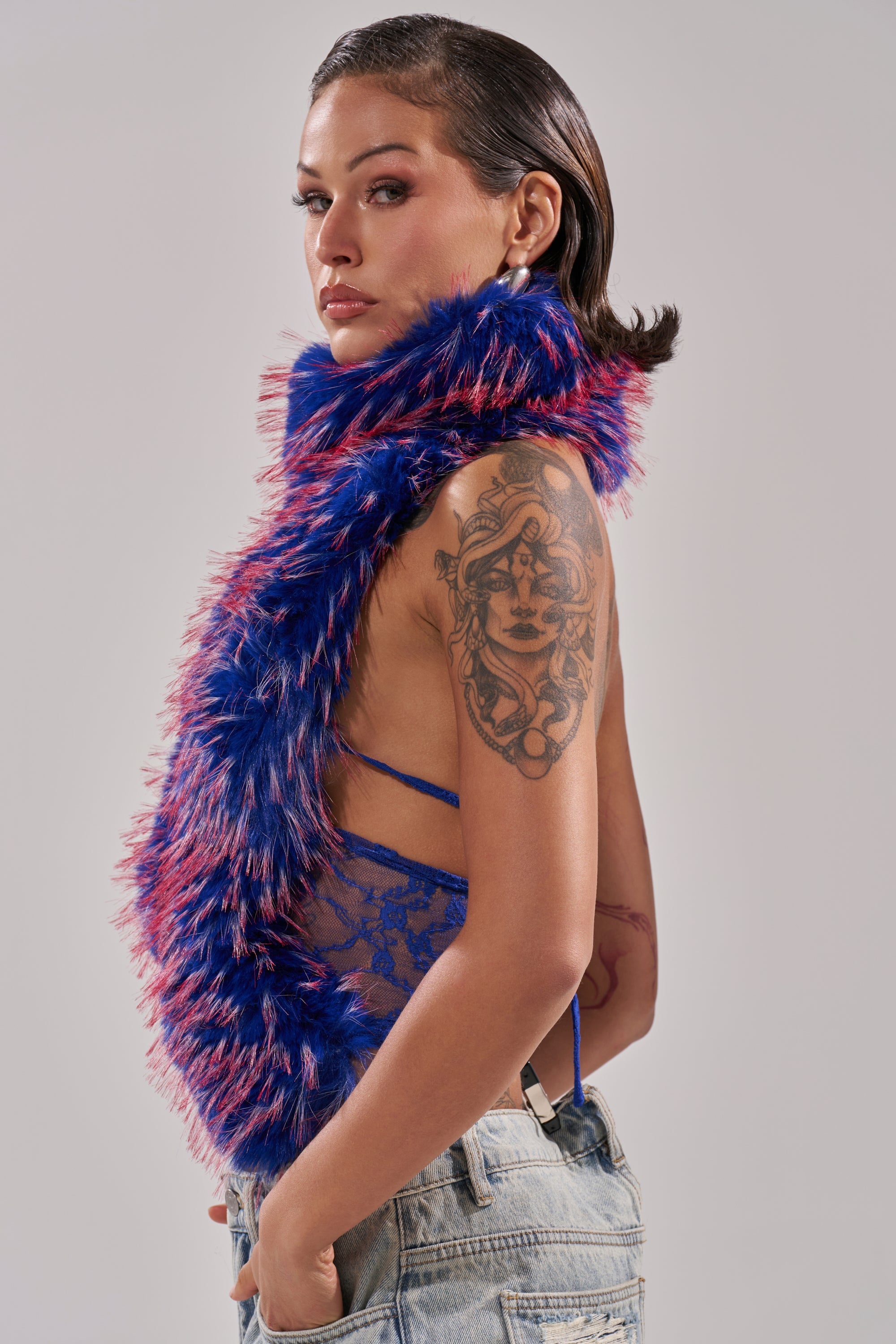 FEEL ME BABY FUR BLOUSE IN BLUE