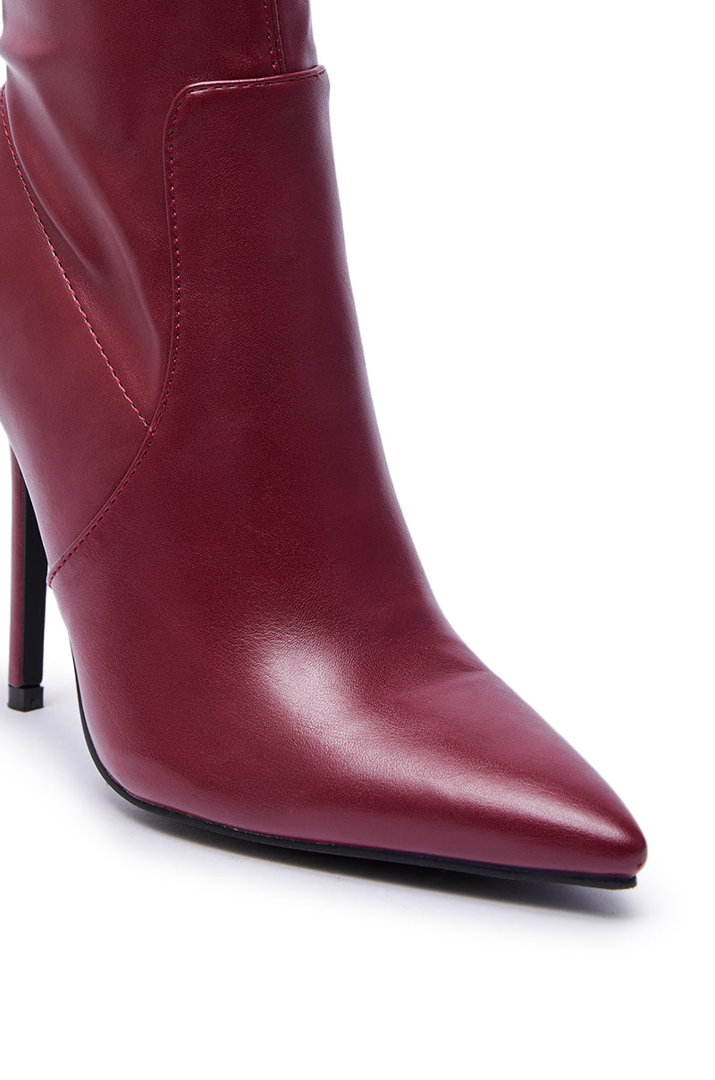 AZALEA WANG KATHII BURGUNDY BOOTIE