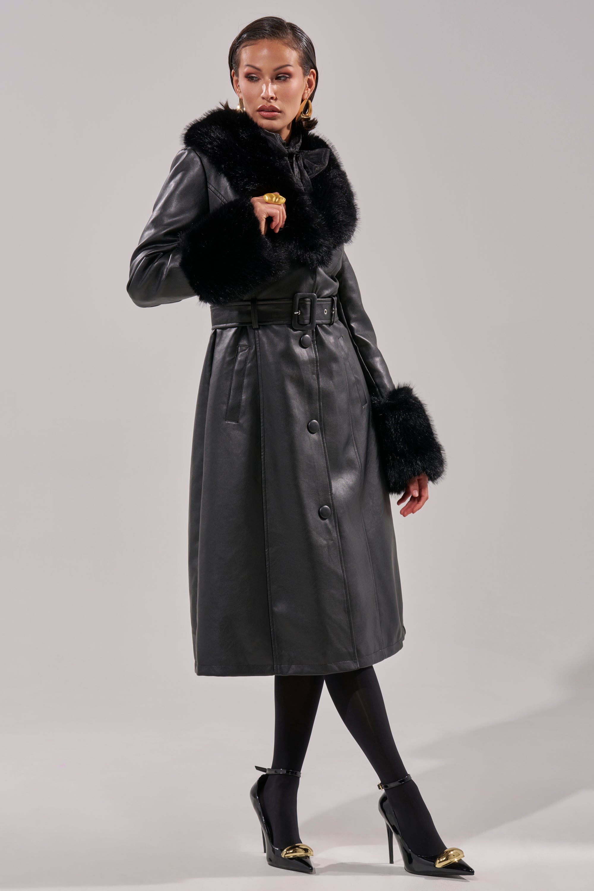 KAYA FUR TRIM TRENCH
