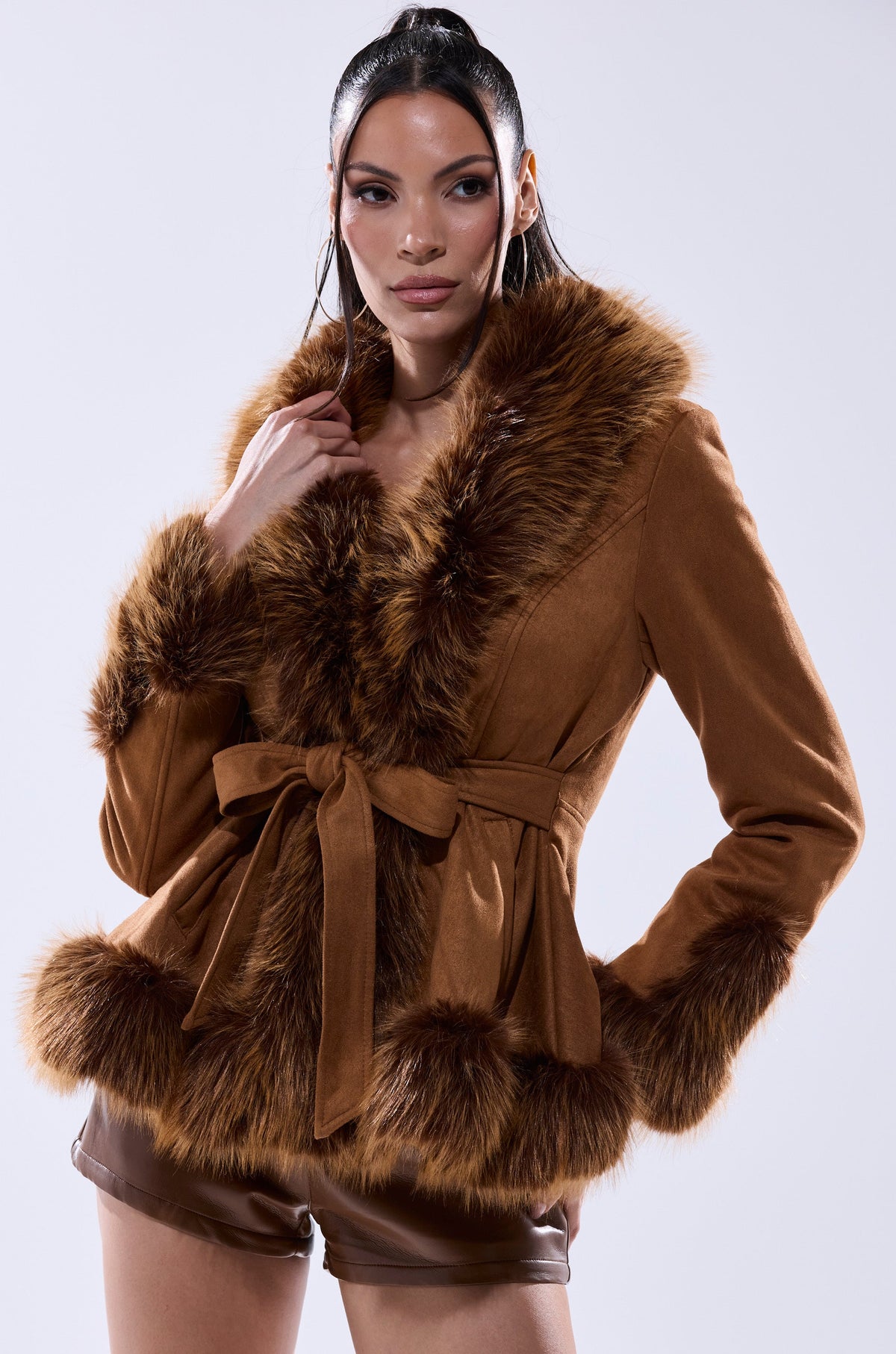SUEDE KENZY FUR TRIM MOTO