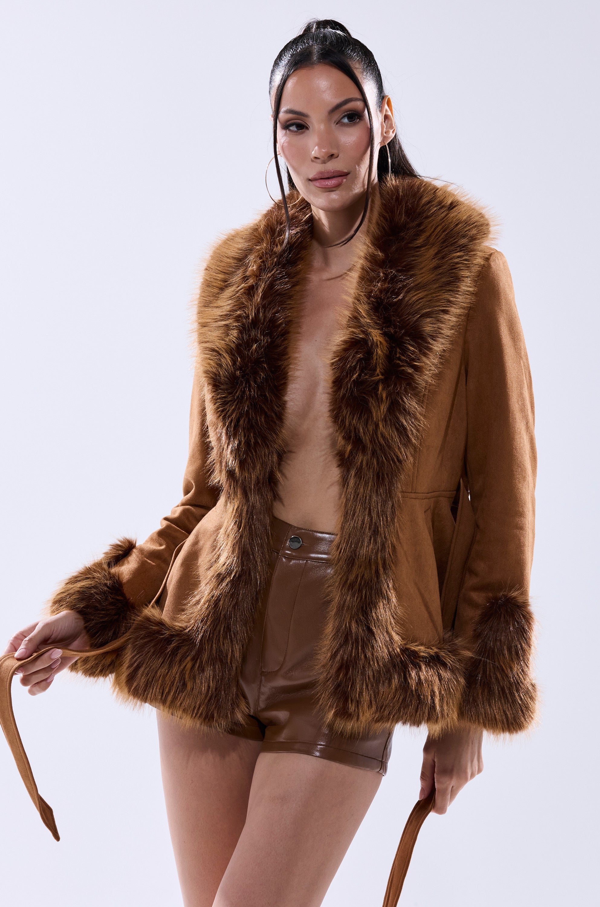 SUEDE KENZY FUR TRIM MOTO