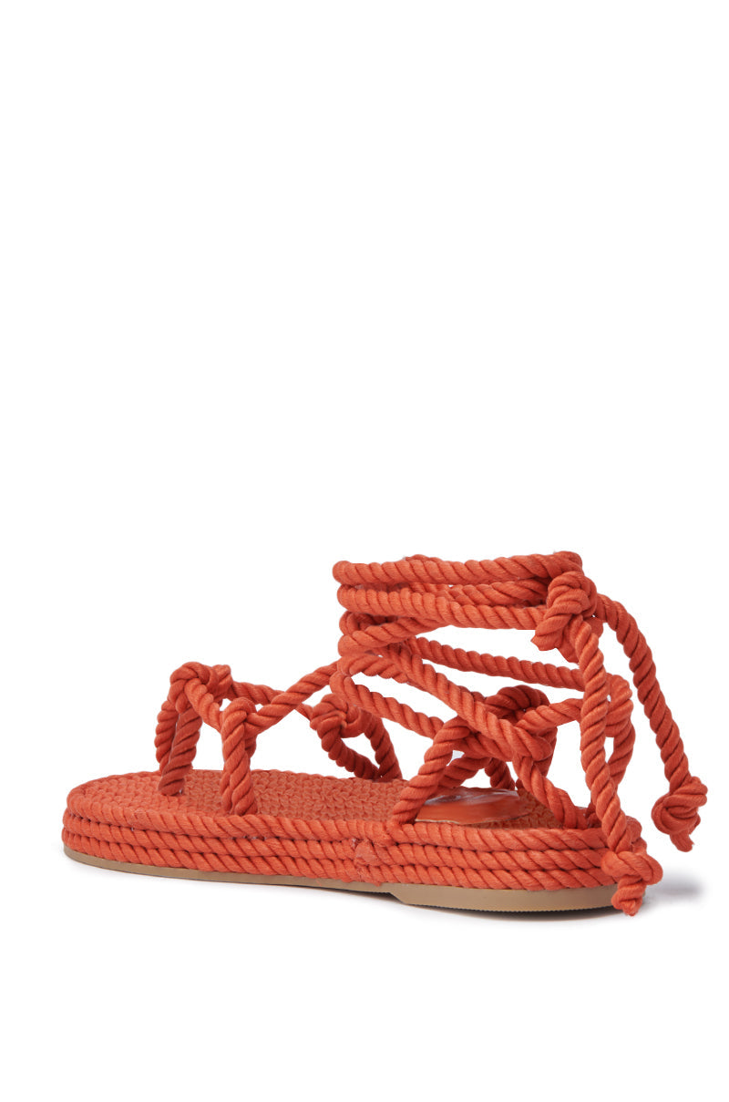 AKIRA KEONA ORANGE ROPE FLAT SANDAL