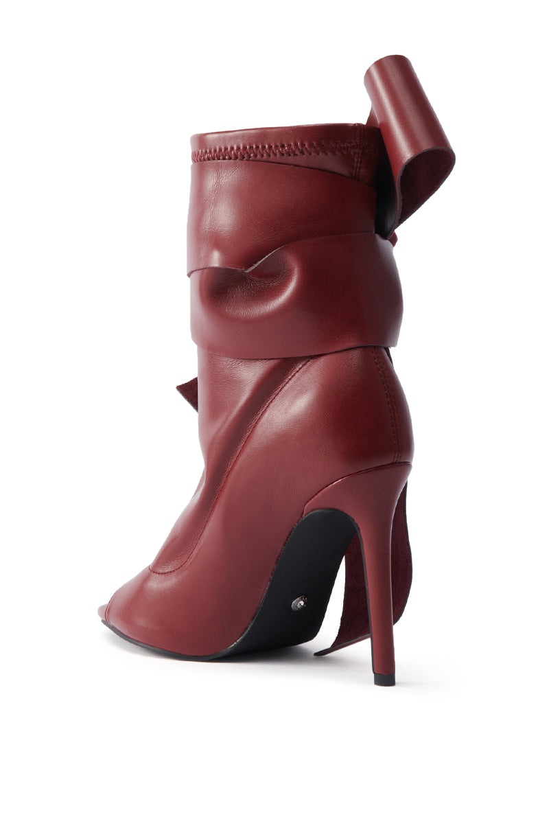 AZALEA WANG KLARICE BURGUNDY STILETTO BOOTIE