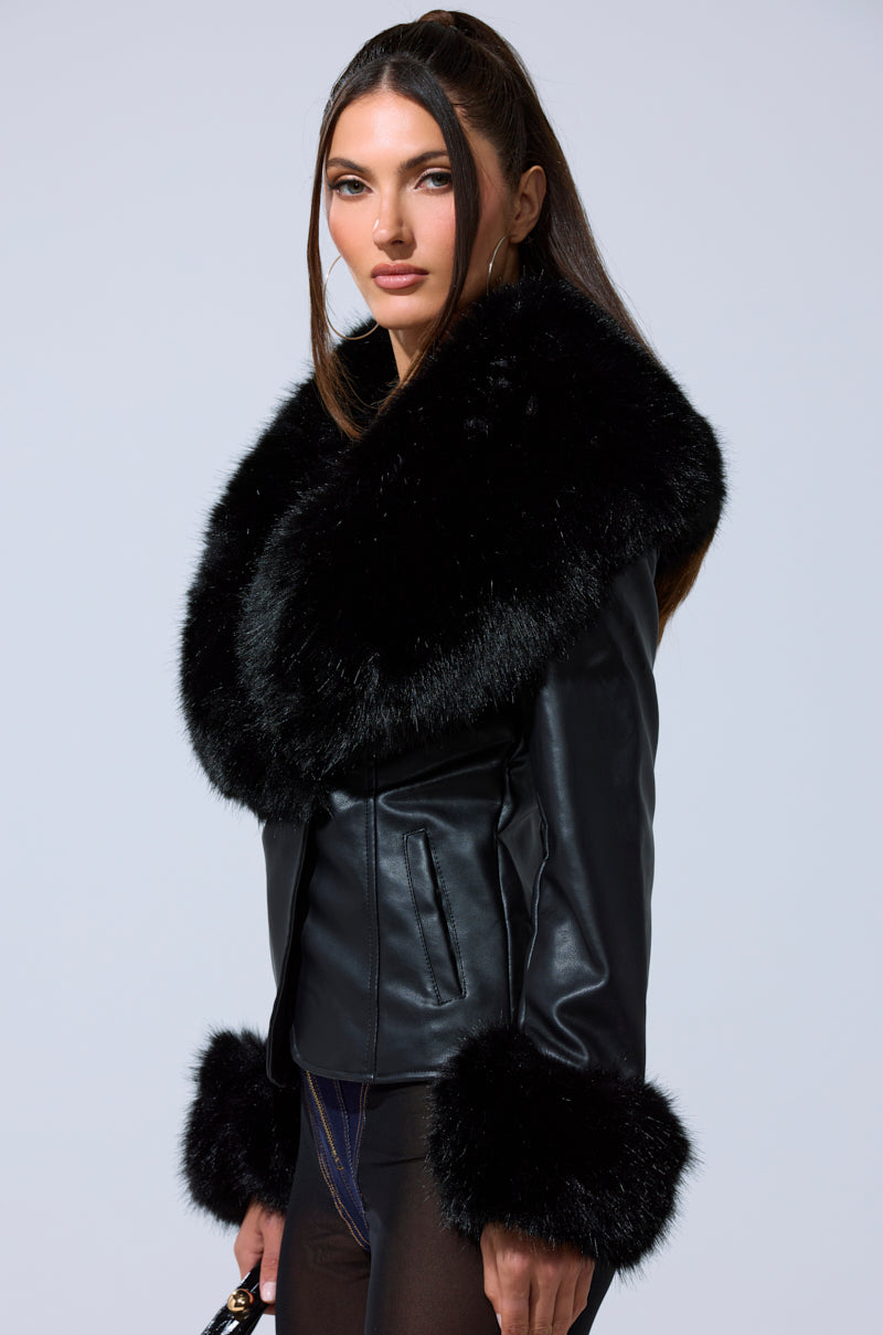 CELESTE FUR TRIM BLAZER