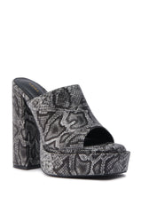 AKIRA LAMONT SNAKE SANDAL CHUNKY PLATFORM