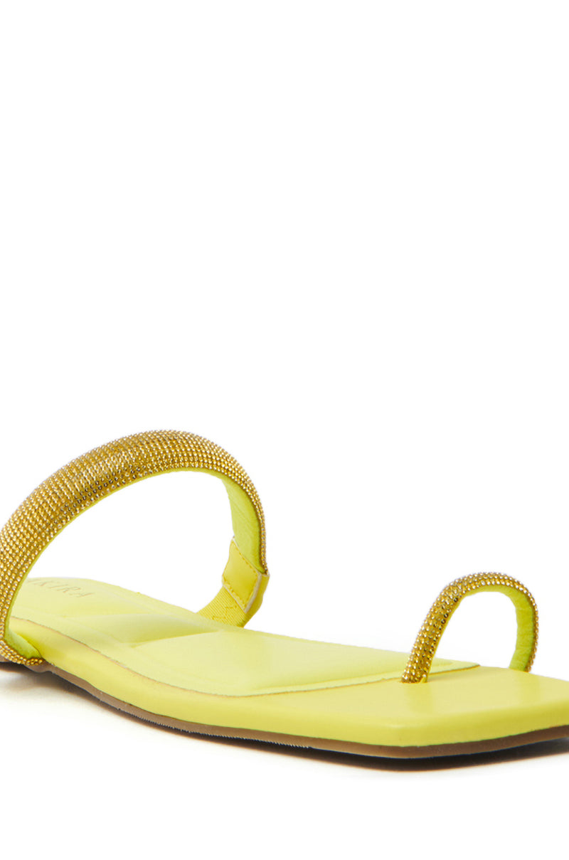 AKIRA LAVEDA YELLOW EMBELLISHED FLAT SANDAL