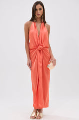 KNOT MY PROBLEM SATIN MIDI DRESS