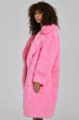LENOX FAUX FUR TRENCH IN PINK