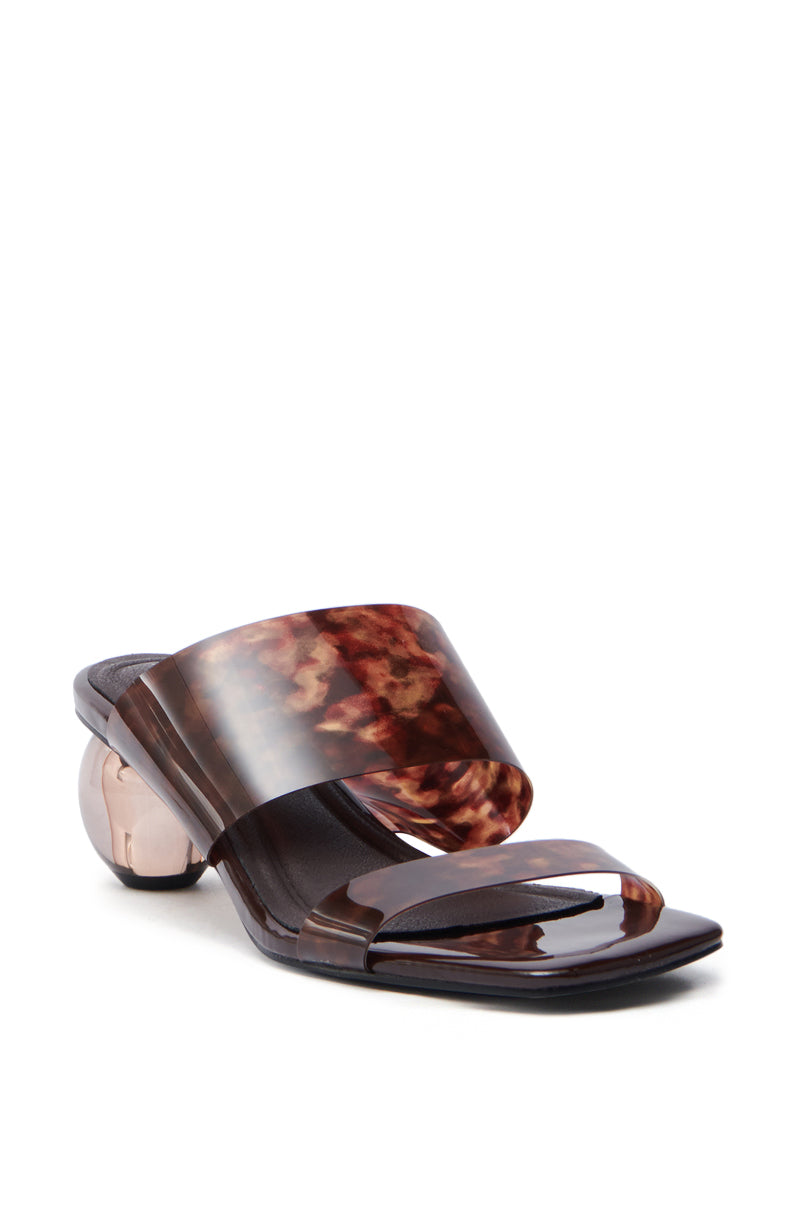 AZALEA WANG LIRIO BROWN BALL HEEL SANDAL