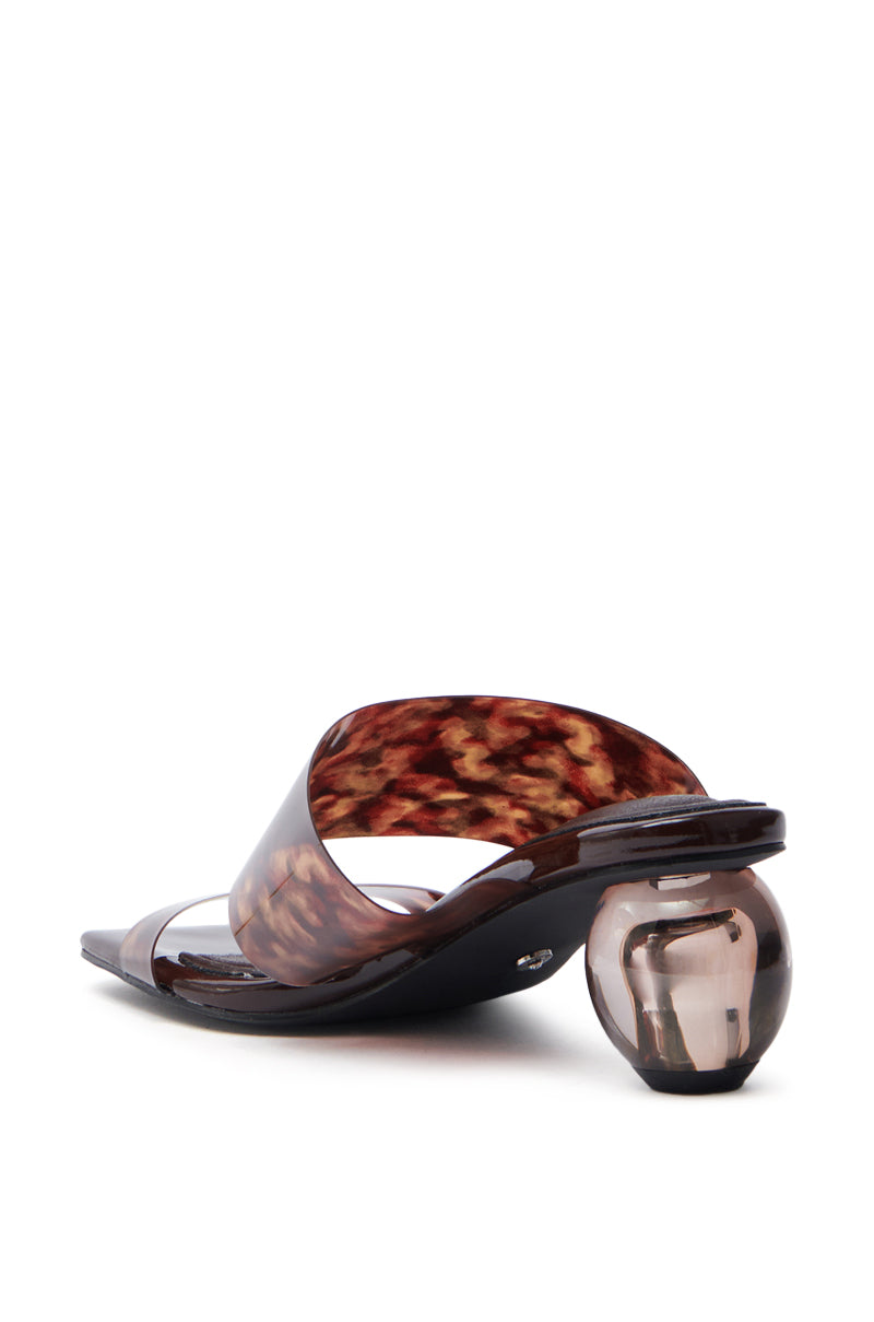 AZALEA WANG LIRIO BROWN BALL HEEL SANDAL