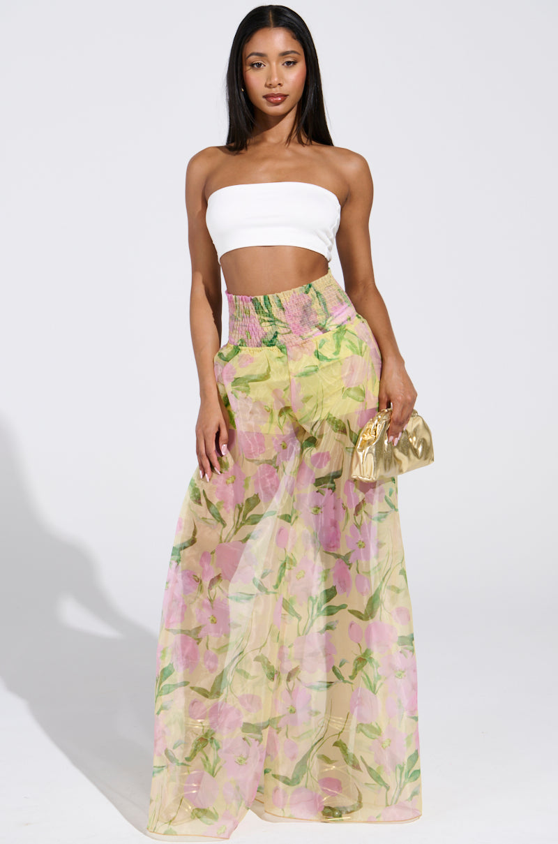 FLOWER POWER WIDE LEG PALAZZO PANT